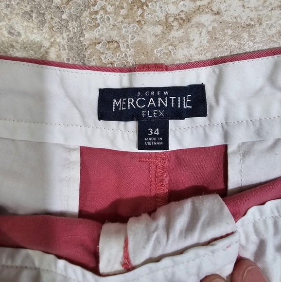 J. Crew Mercantile Flex 7" Inseam Shorts Size 34 Red Preppy Classic Vacation - Picture 4 of 6